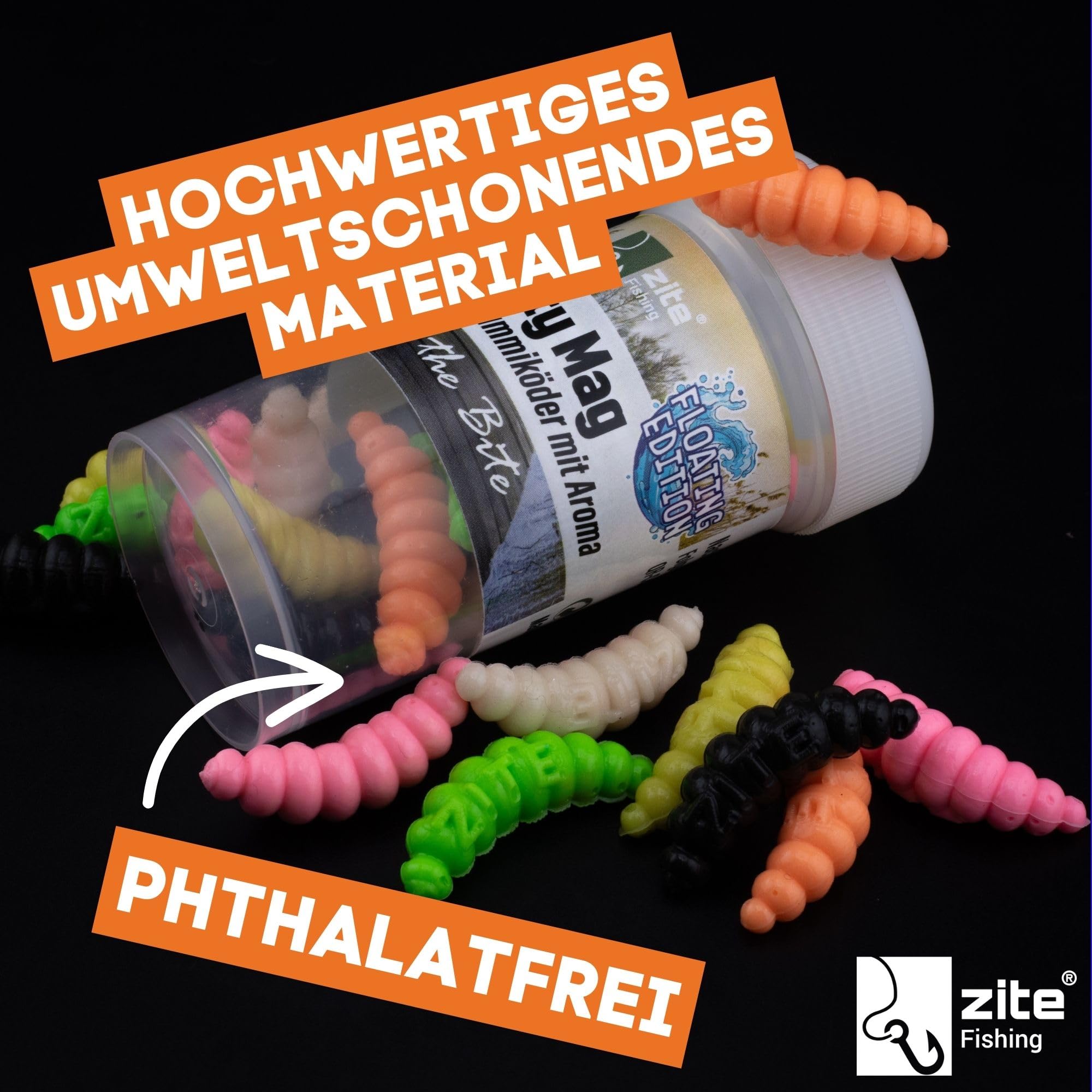 Zite Fishing Forellenköder Auftreibend XXL Set | Floating Forellen Angelköder | Troutmallows, Mighty Mag, Forellenteig, Bubbly Beads | Inklusive Bodentaster, Vorfachhaken & Mehr für Forellensee