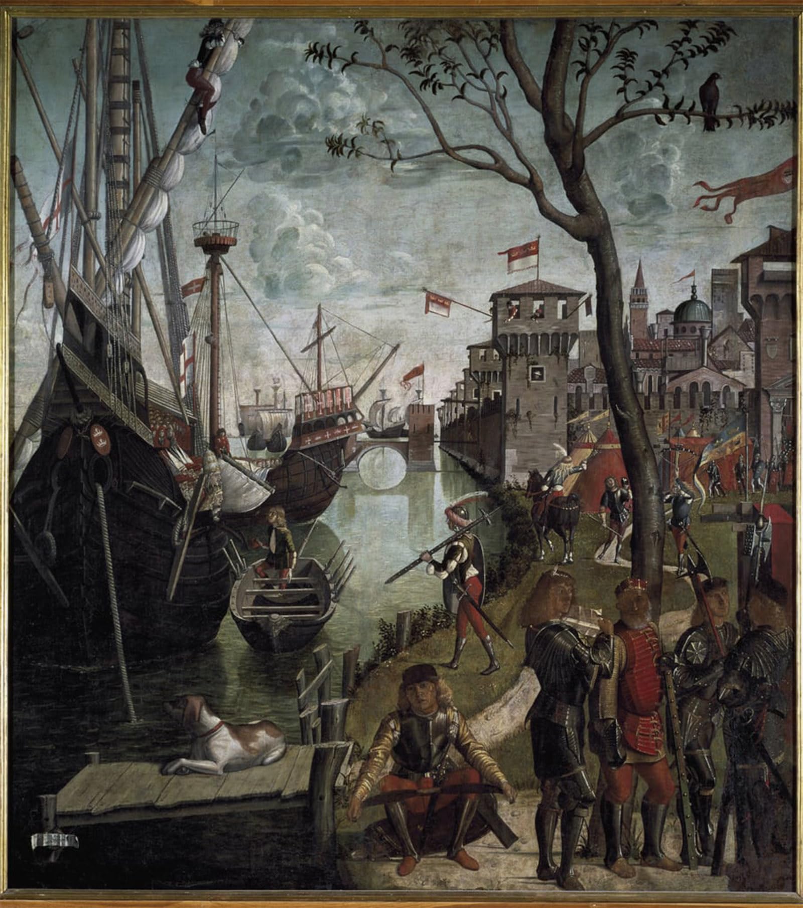 ARTXLXXBN Famous Prints Artwork Pictures Poster Painting Art Legend of Saint Ursula the Arrival of the Pelerins in Cologne by Vittore Carpaccio Artwork Landscape Pictures for Home Decor 60x90cm