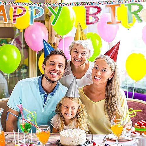 Miniatura 4 de 100 sombreros de fiesta de cono multicolor para fiesta de cumpleaños, sombrero de papel de neón metálico con cuerda elástica para niños y adultos