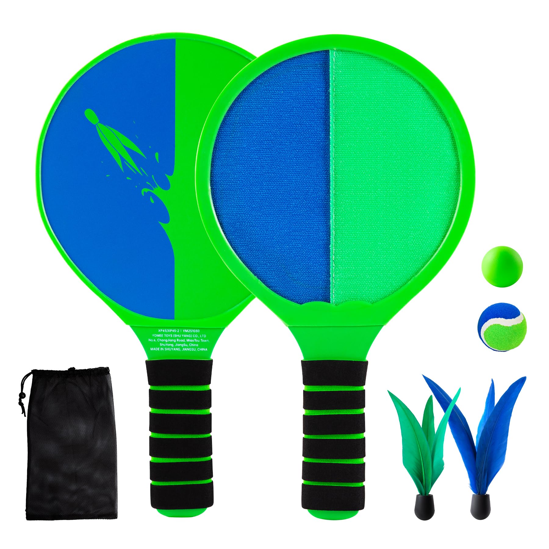 U&C Planet Beachball Set Paddle Ball Game Toss and Catch ball Set Velcro Catch Game 2 Side-Play for Children&Family Paddles&Balls Play Toys for Garden Beach Party (1 SET)