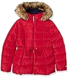 Women's Fur Hooded Short Puffer Jacket with Cinched Waist
