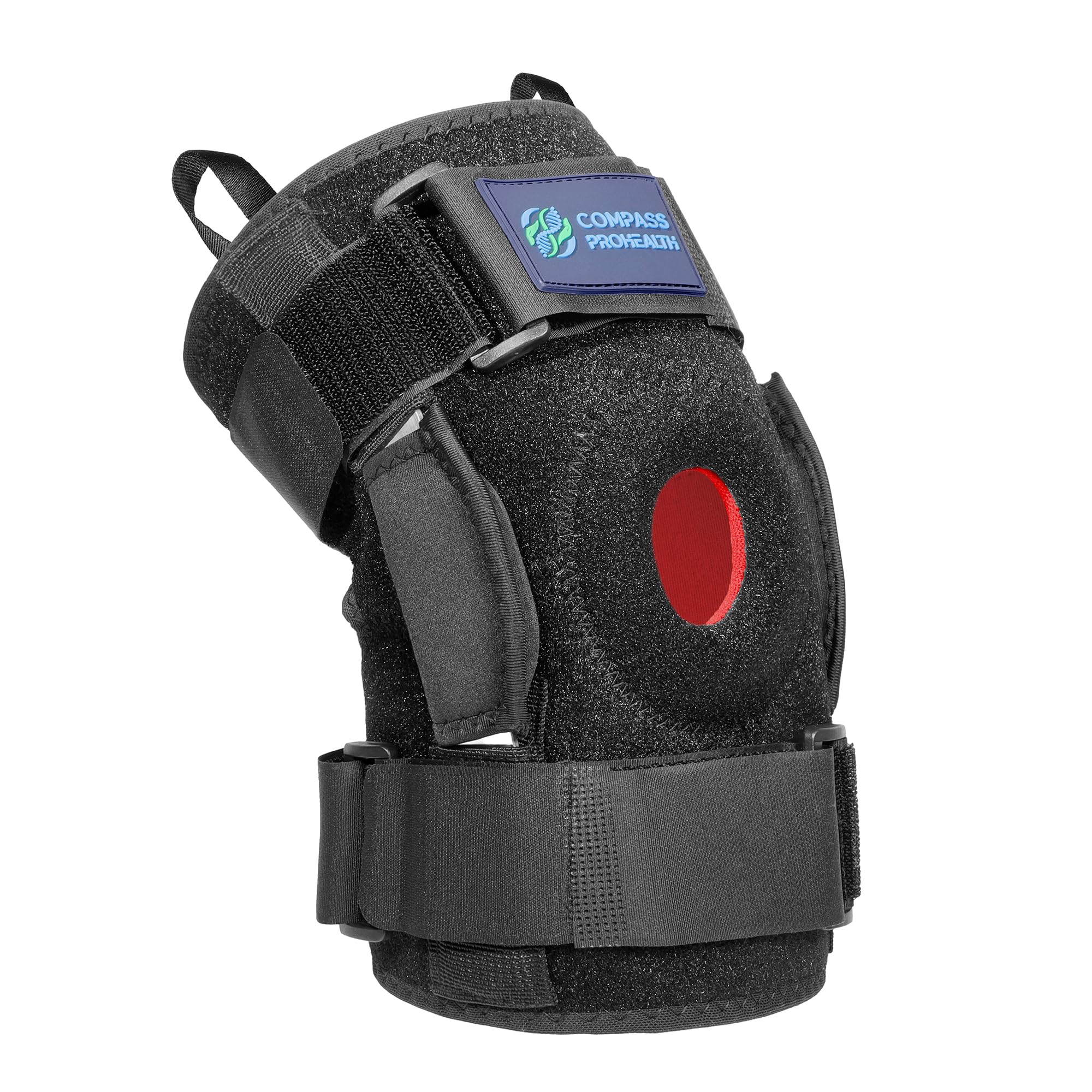 Compass ProHealth Hinged Knee Brace – Dual Metal Hinges, Silicone Patella Support, Easy Pull Tabs – Pain Relief for ACL, MCL, Meniscus, Arthritis,