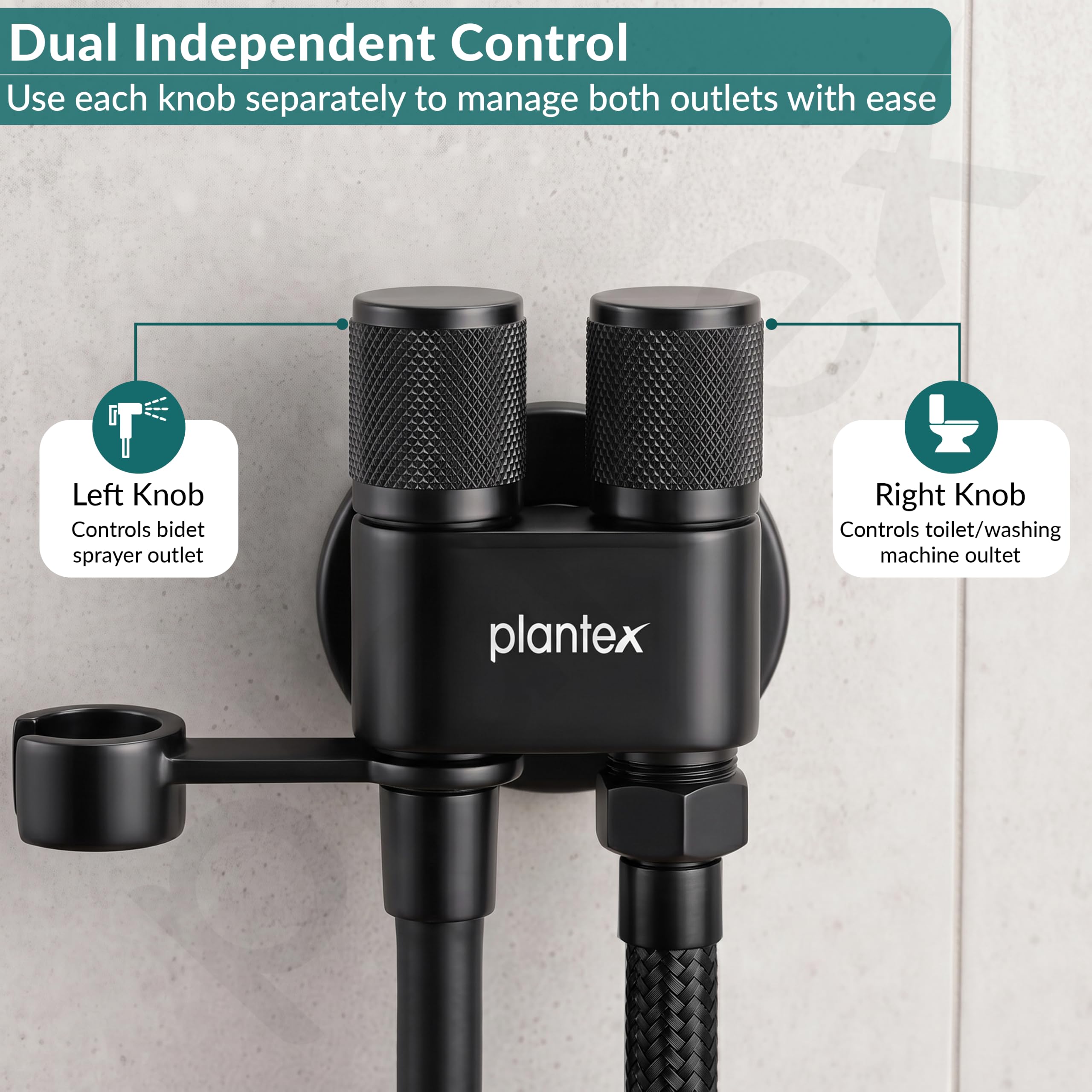 Plantex 2-in-1 Angle Cock - Black -5