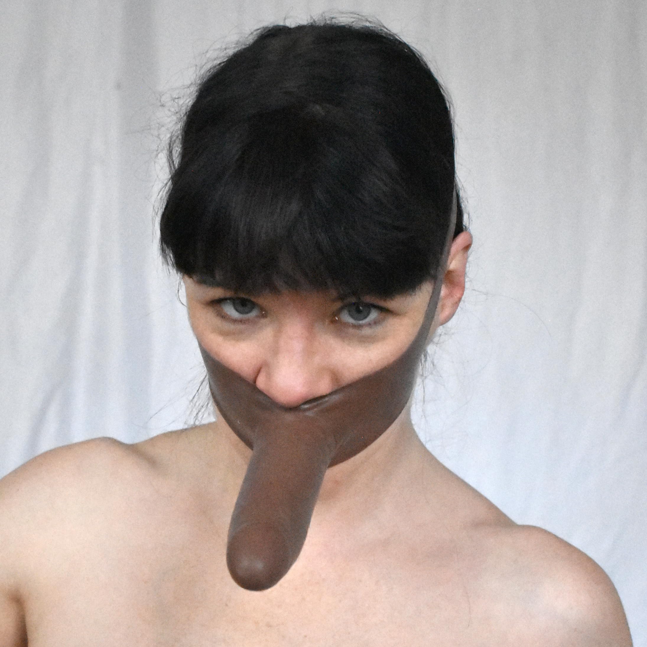 Mordaza BDSM de Látex con Dildo, Dildo Mordaza & Consolador Facial, SM Fetiche Bondage Arnés, Mouth Gag & Mordaza Sexo, Juguete Sexual para Parejas