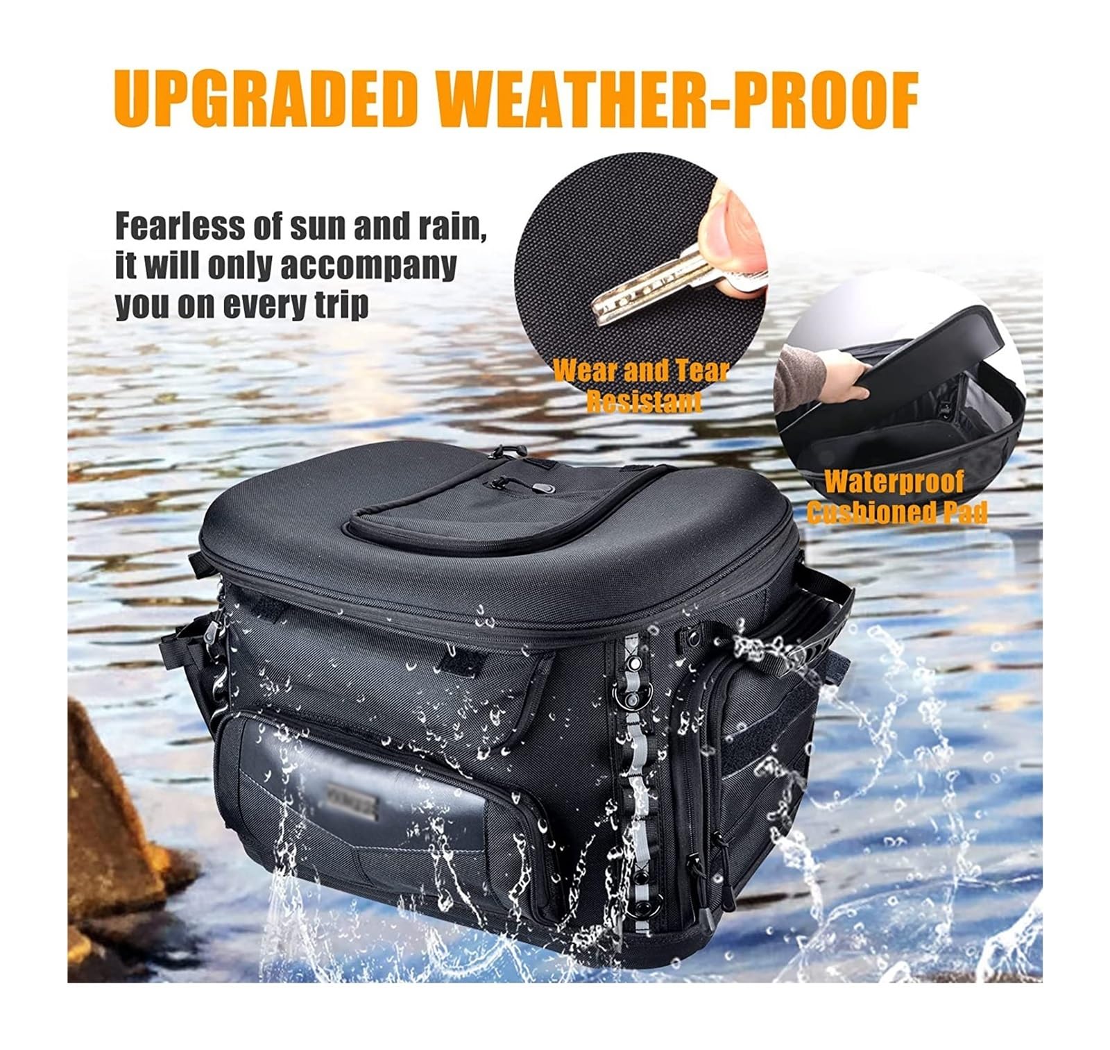 Motorcycle Tail Bag voor Piaggio Vespa GTS GTV 250 300, 33L Grote Capaciteit Motorfiets Achterbank Tassen Waterdichte Motorfiets Topkoffer Motorfiets Accessoires,D