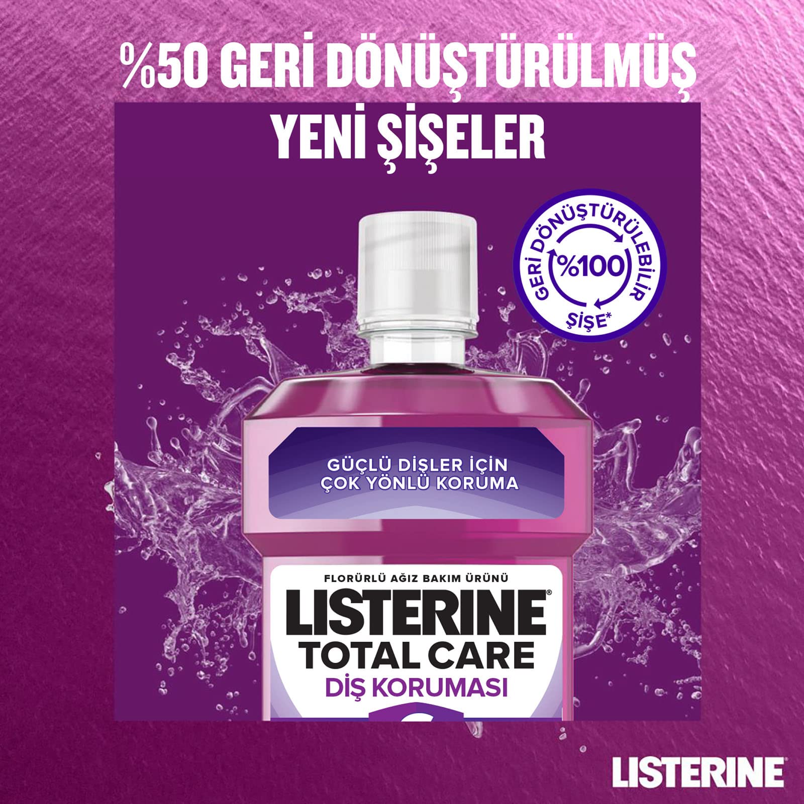 Listerine Total Care Diş Koruması 6 Etki 1 Arada Ağız Bakım Suyu 500 Ml