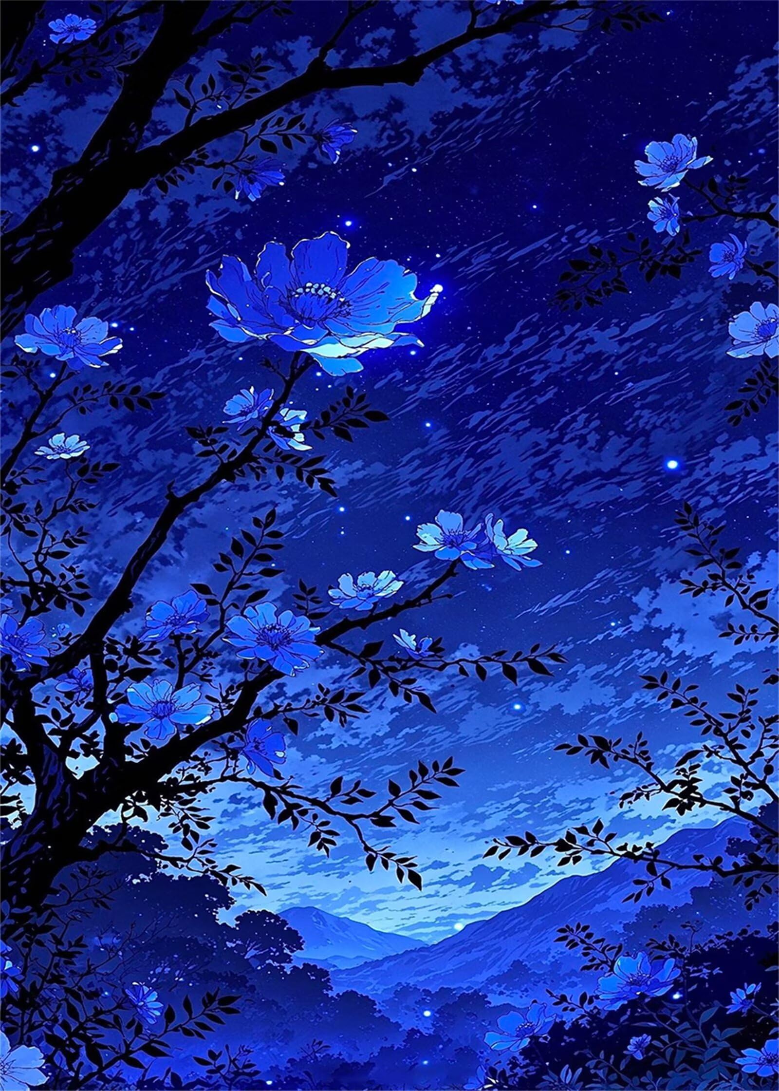 Yoonqun Pintar por Numeros para Adultos,con marco Paint by Numbers Kit DIY Cuadros Pintura al óleo de Lienzo con pigmento acrílico y pinceles para Hogar Pared Decoración Paisaje Árbol Flores,50x65 cm