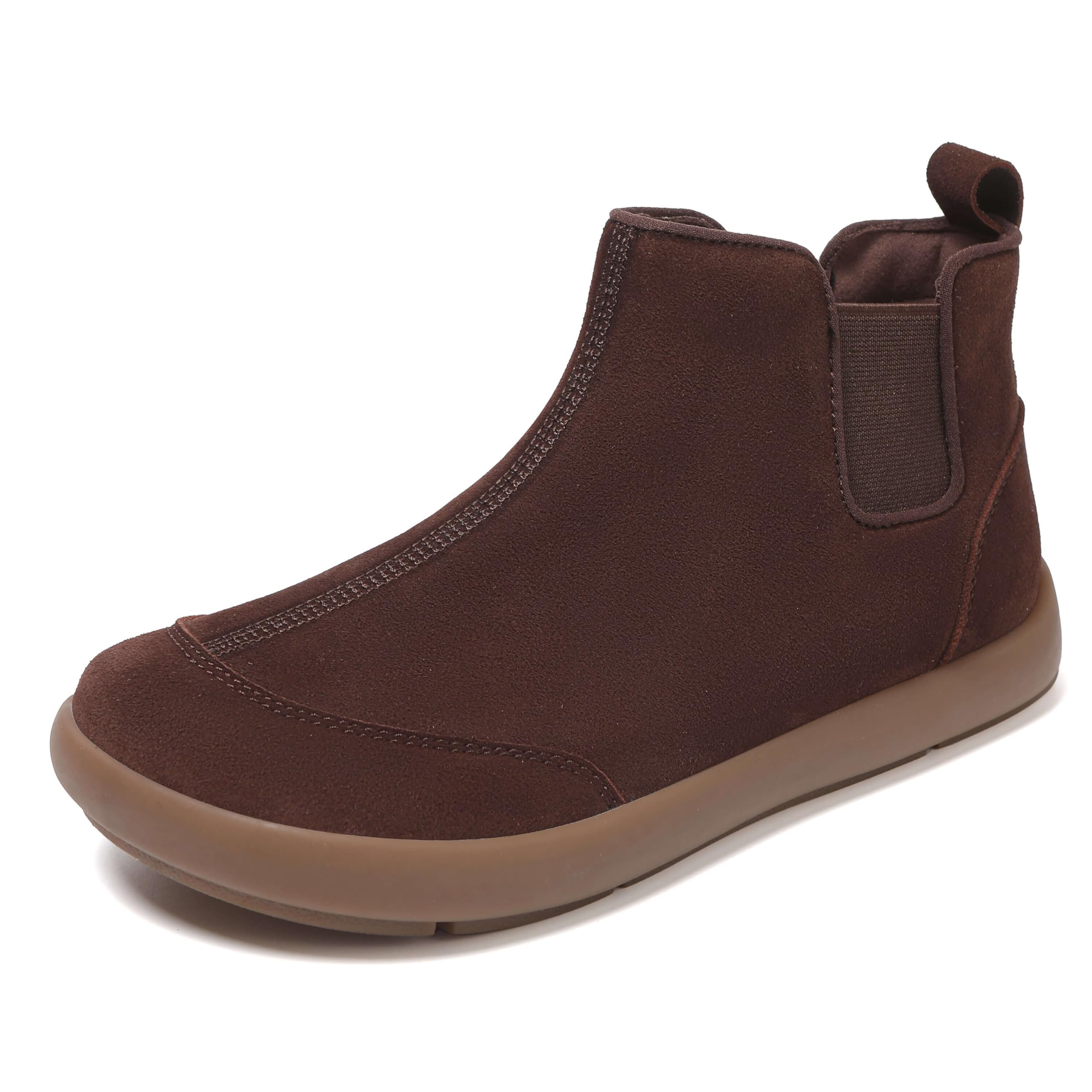 UBFEN Womens 100 Genuine Suede Leather Chelsea Ankle Boots Slip On Comfortable Winter Outdoor Warm Boot