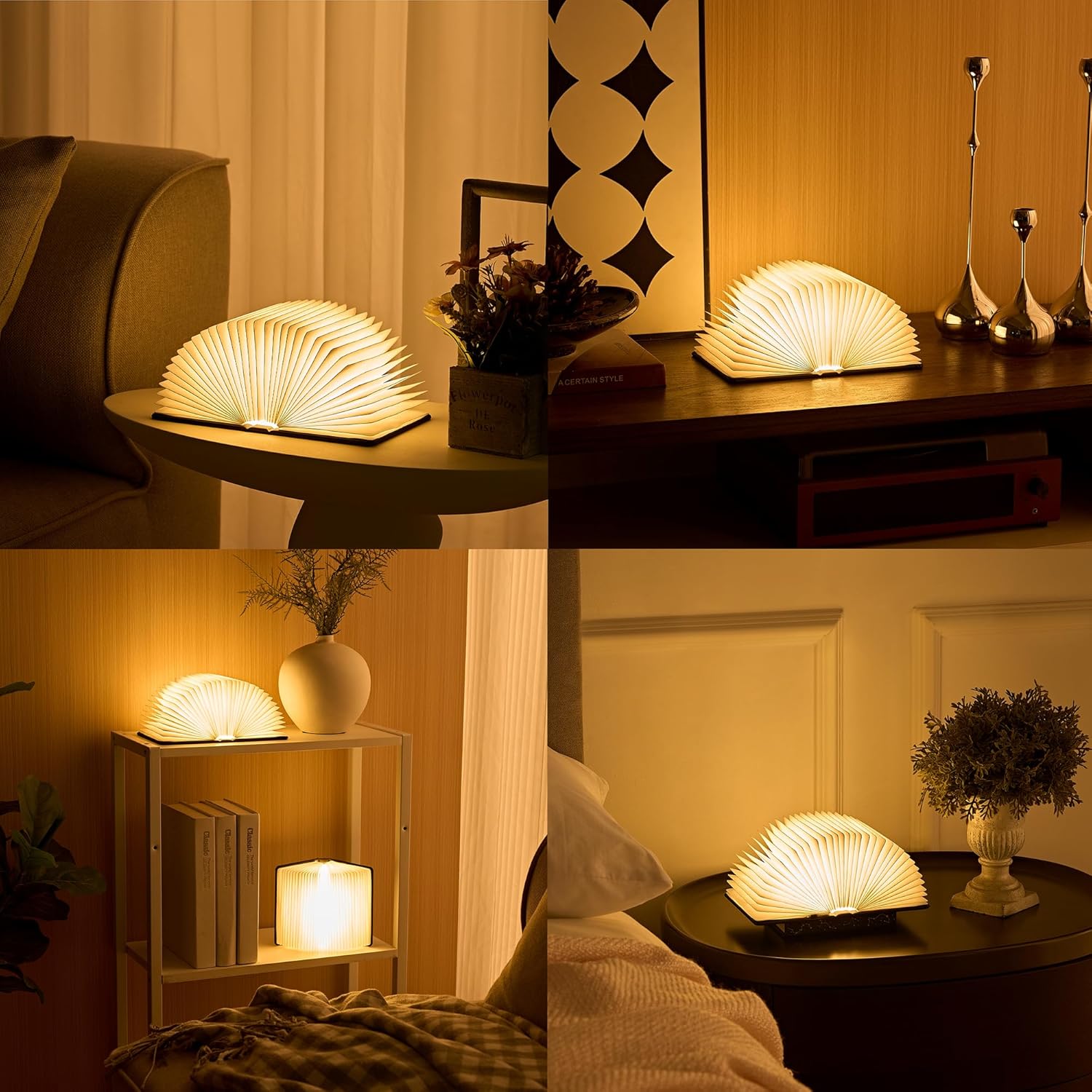 Uniwolk Book Lamp Book Lovers Gifts, Starry Sky Constellations Book Light 2 Colors, Foldable Paper Lamp as Home Decor, Bookish Birthday Gifts for Women or Freinds