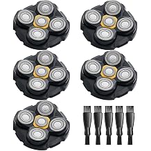 MTTTBHS Head Shaver Blades for Microtouch Titanium Head Shaver, 5PCS Microtouch Titanium Replacement Head, 5 Cleaning Brush