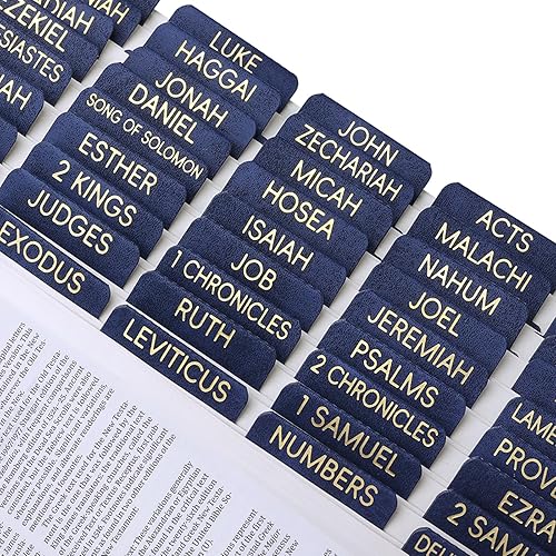 Leather Bible Tabs for Women and Men, Large Print Gold