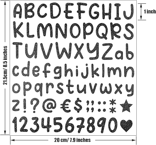 Miniatura 9 de 790 piezas de 10 hojas de calcomanías de letras autoadhesivas con purpurina para decoración de aulas, decoración de gorras de graduación,