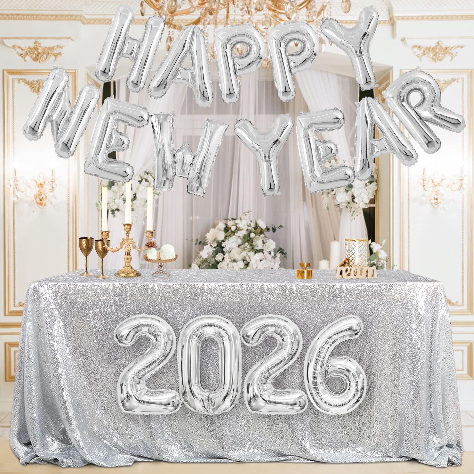 Amazon | BTZO 数字 バルーン 風船 2026 HAPPY NEW YEAR 飾り付け