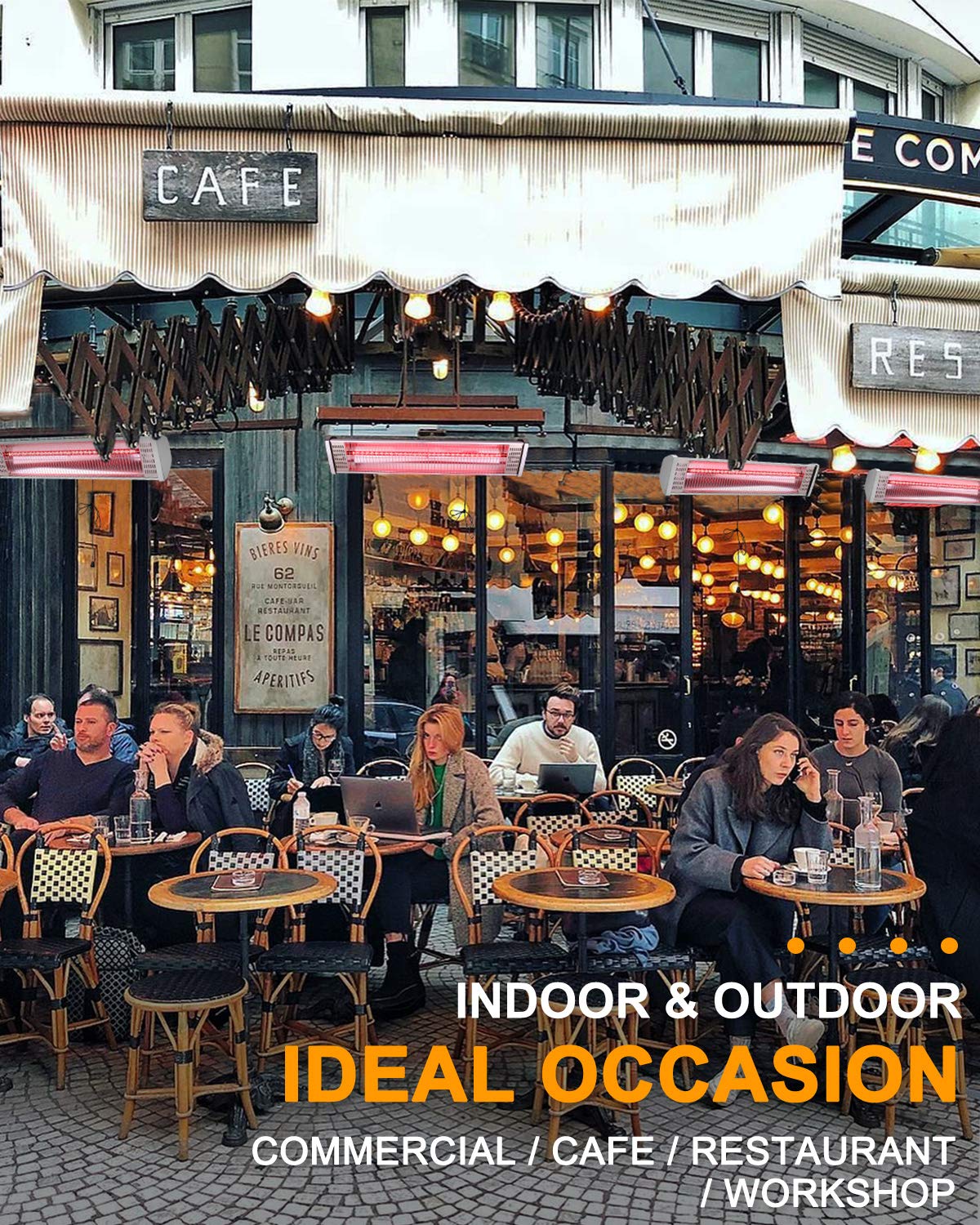 Star Patio Electric Patio Heater with Remote , Indoor / Outdoor Heater, Space Heater, Infrared