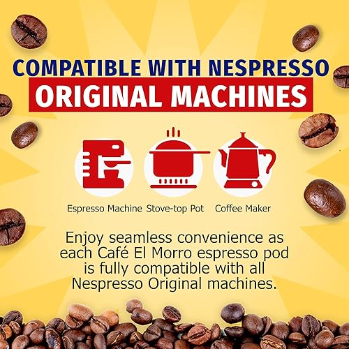 Miniatura 5 de Café El Morro estilo puertorriqueño expreso gourmet, cápsulas compatibles con Nespresso, paquete de 2 (20 unidades)