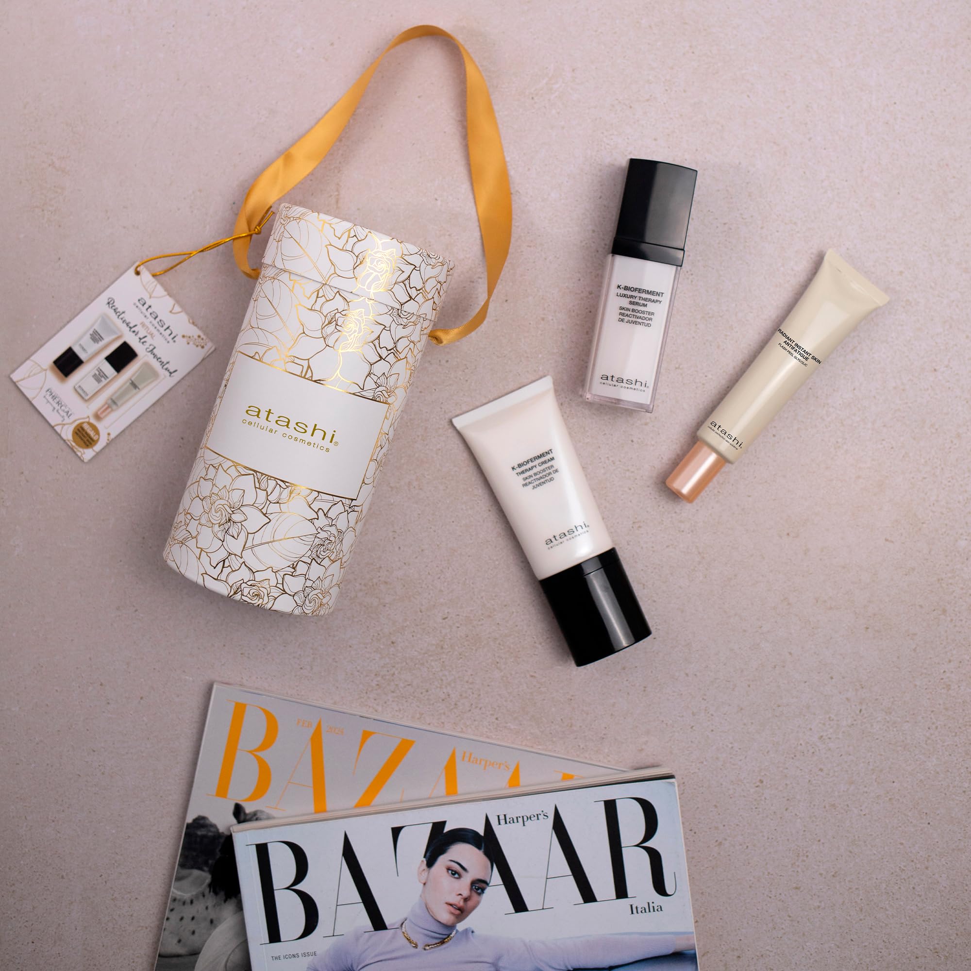 Atashi | Therapy Cream Skin Booster + Therapy Luxury Serum Skin Booster | Tagescreme mit Biofermenten | Anti-Ageing Revitalisierendes Regenerierendes Gesichtsserum | 50 ml + 30 ml | verfeinert Regeneriert und erneuert Mattiert, mindert Glanz und Poren Für