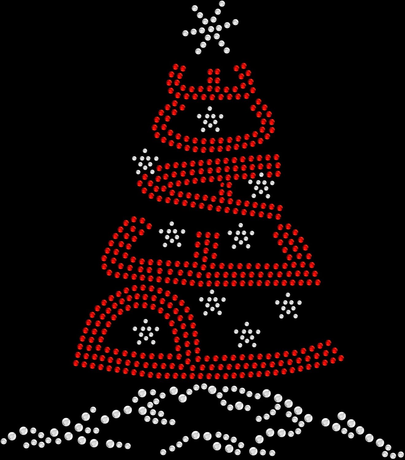Rhinestone Bling Sparkle Iron On Transfer DIY Christmas Tree Peace