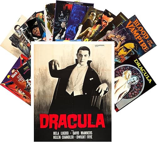 Postales vintage 24 piezas Vampiros Thriller Vintage Papelera Terror Póster