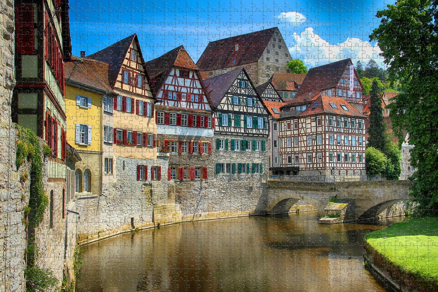 Alemania Schwabisch Hall Rompecabezas para adultos 1000 piezas de madera regalo de viaje recuerdo