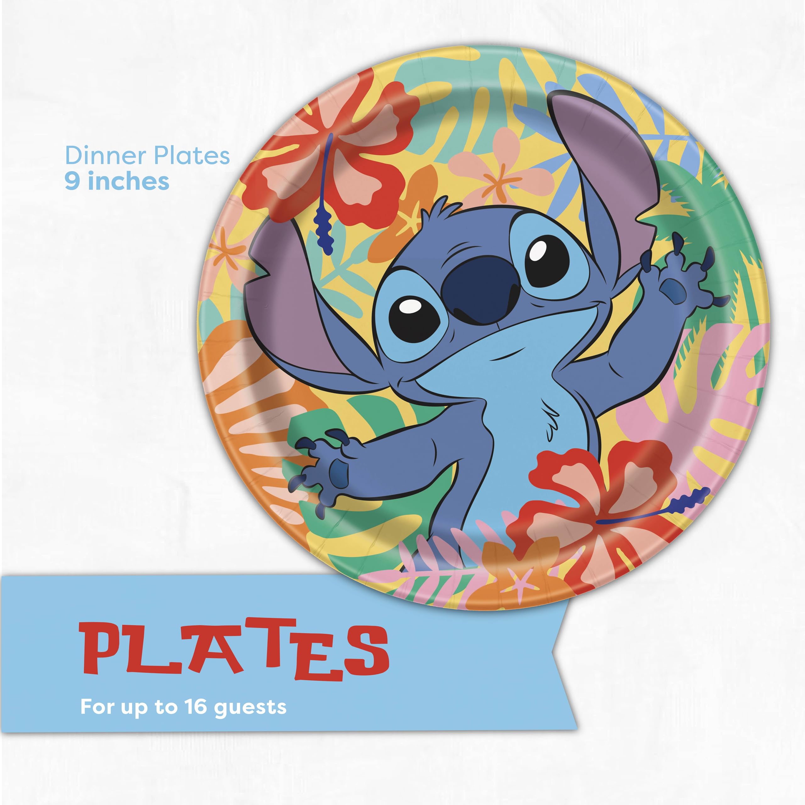 Unique Stitch Plates and Napkins for 16 | Lilo and Stitch Birthday Party Decorations | Stitch Birthday Decorations | Officially Licensed