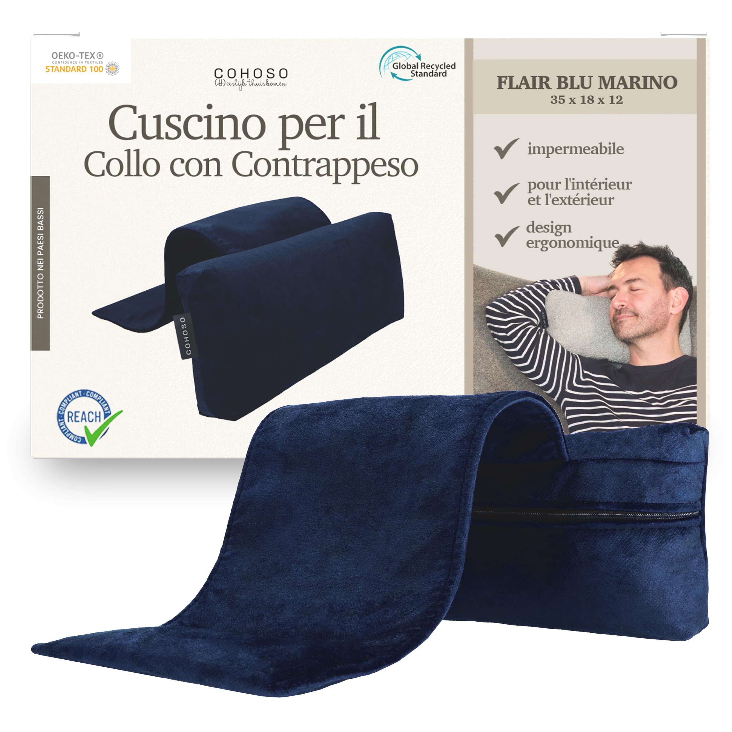 COHOSO® Cuscino Collo Divano - Cuscino Poggiatesta Poltrona, Cuscino Piccolo, Cuscino Morbido, Cuscino Poggiatesta per Sdraio, Neck Pillow, Cuscini da Collo, Poggiatesta Ergonomici, Cuscino Testa