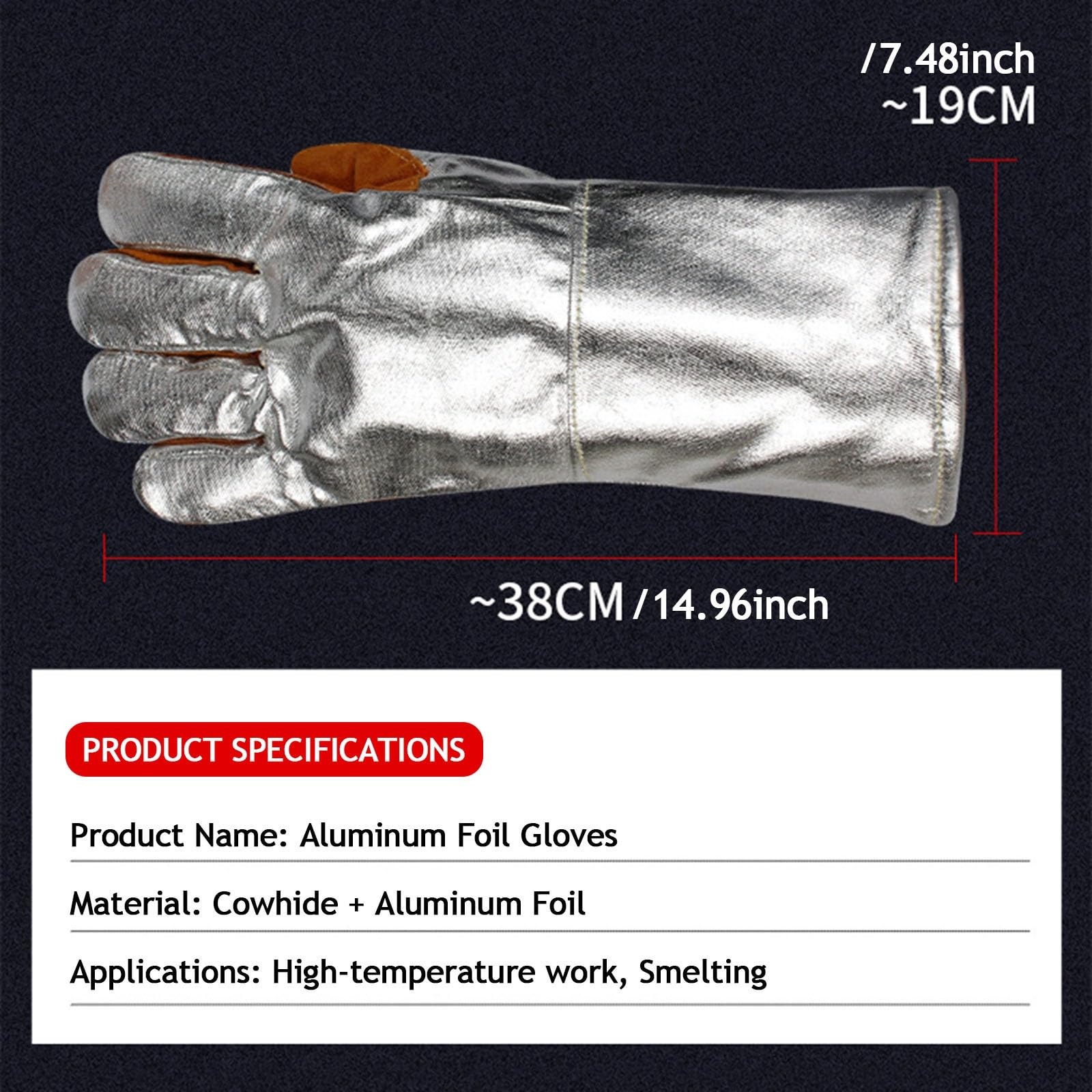 Gants de soudage, résistants à la chaleur et au feu, 500 °C, gants de barbecue pour griller, four, soudage par bâton, porte-pot, anti-épines pour travaux de cour