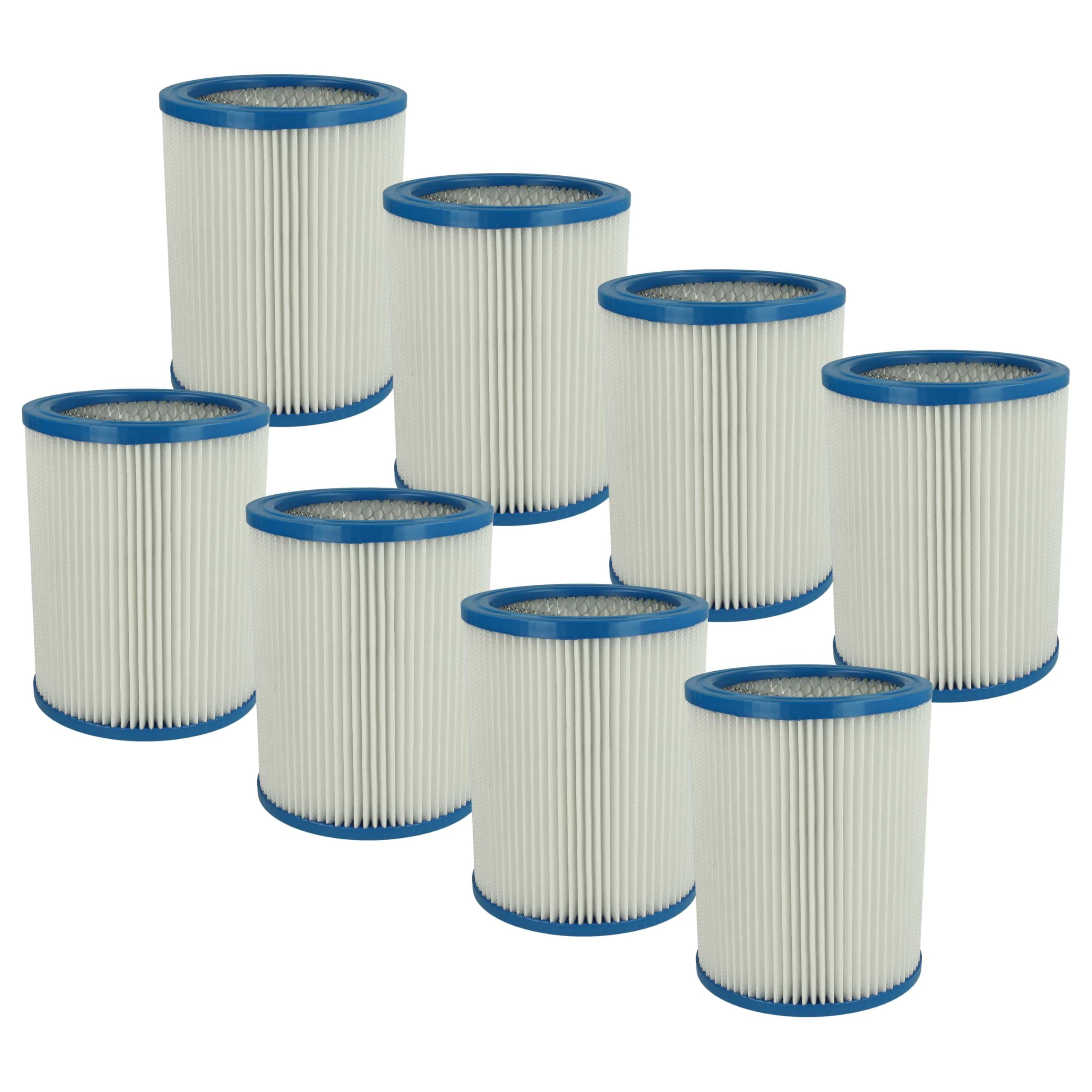 vhbw 8x Filtro plisado reemplaza Fein 31322765009, 4014586261454 para aspiradora - blanco lavable