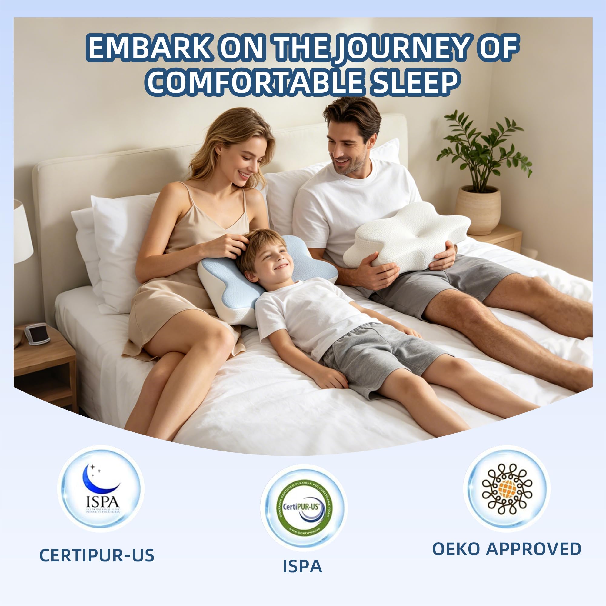 Almohada Cervical para Aliviar El Dolor, Almohada Ergonómica para Dormir De Lado Que Proporciona Soporte para El Cuello, Almohada Ortopédica Contorneada para Cama