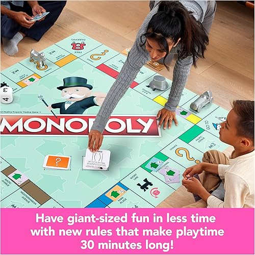 Miniatura 3 de Monopoly - Juego de mesa de edición gigante para niños, juego de mesa familiar, juegos al aire libre, juegos para niños con tablero masivo,
