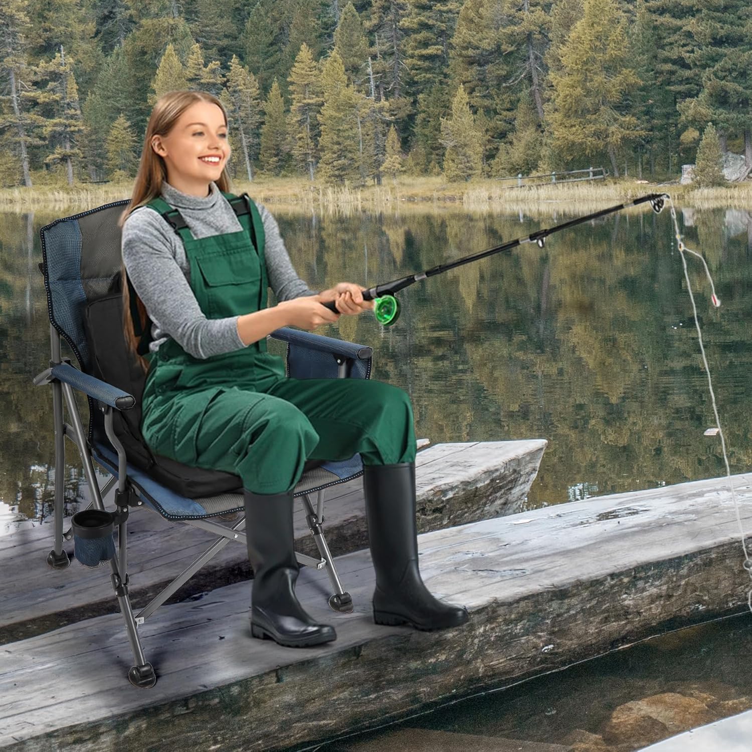 Cojín de asiento térmico con soporte trasero, asiento de estadio con calefacción USB para gradas, almohadilla plegable de calefacción de 3 niveles para caza, camping y oficina (sin banco de