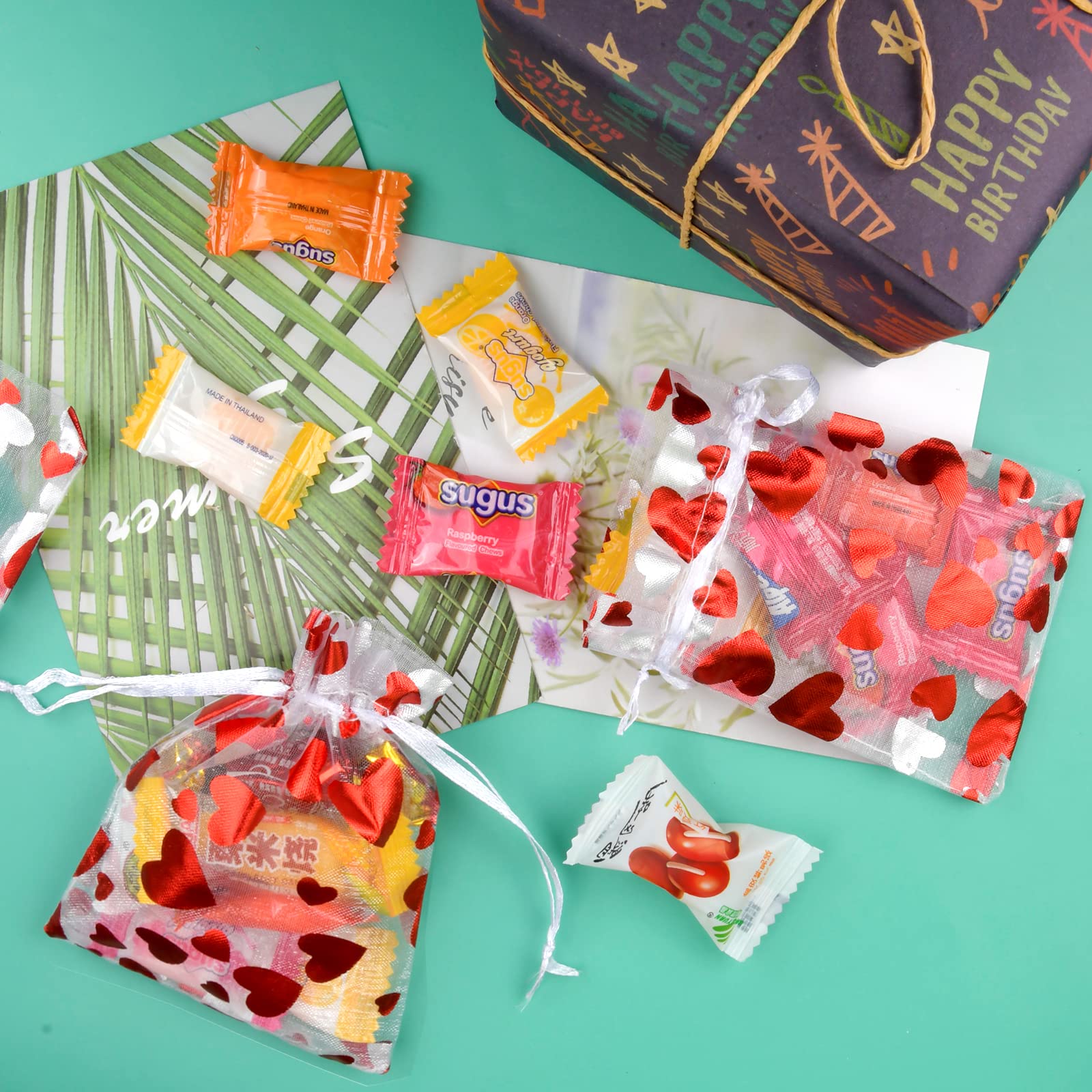 100 Sachets Organza 7x9cm Blancs - Petites Pochettes Avec Cordon Pour Bijoux, Bonbons Ou Cadeaux