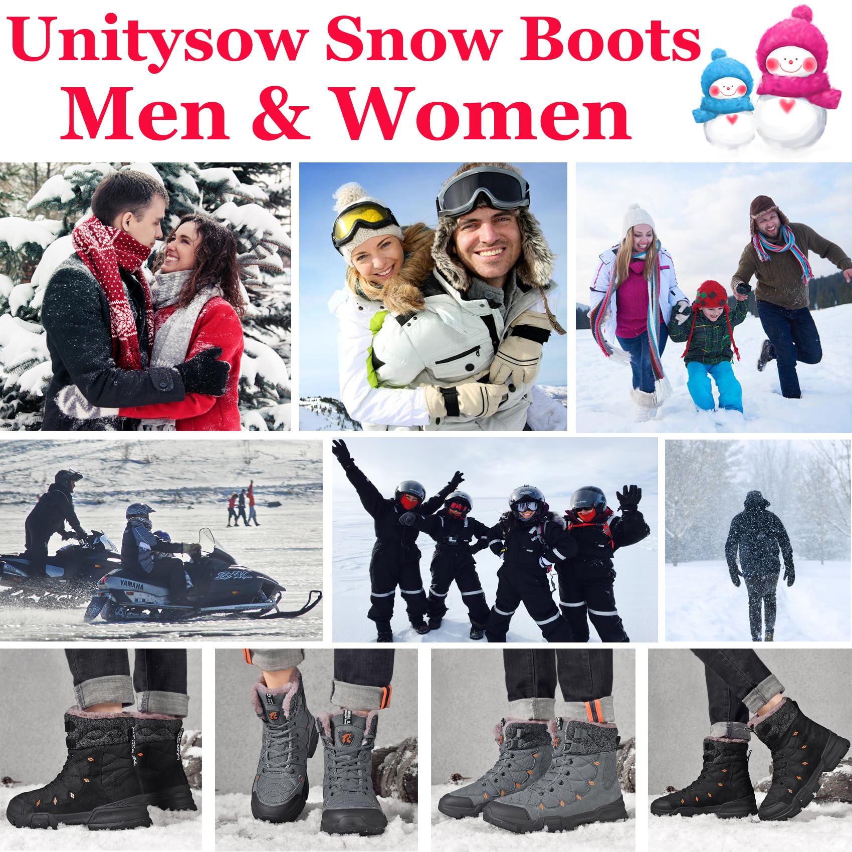 Buty Zimowe Męskie Damskie Ciepłe Z Podszewką Buty Snieżne Outdoorowe Futrzane Buty Zimowe Wygodne Codzienne Buty do Chodzenia