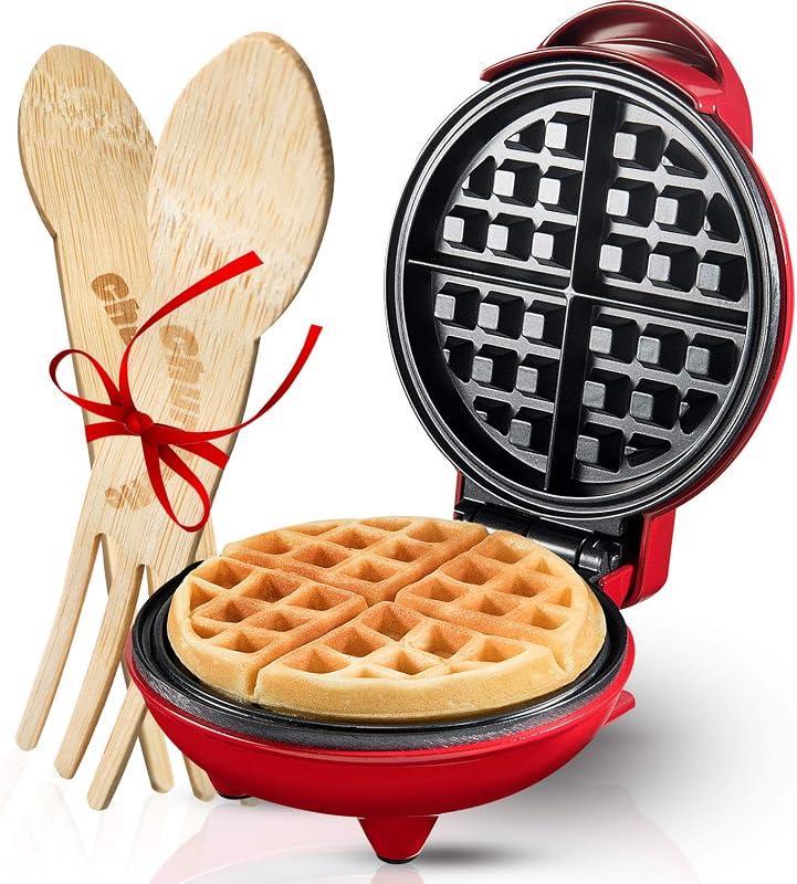 Burgess Brothers Mini Churwaffle Maker - Hace gofres, chaffles y churros de pan de maíz de 4 pulgadas - Gran regalo de inauguración de la casa y graduación