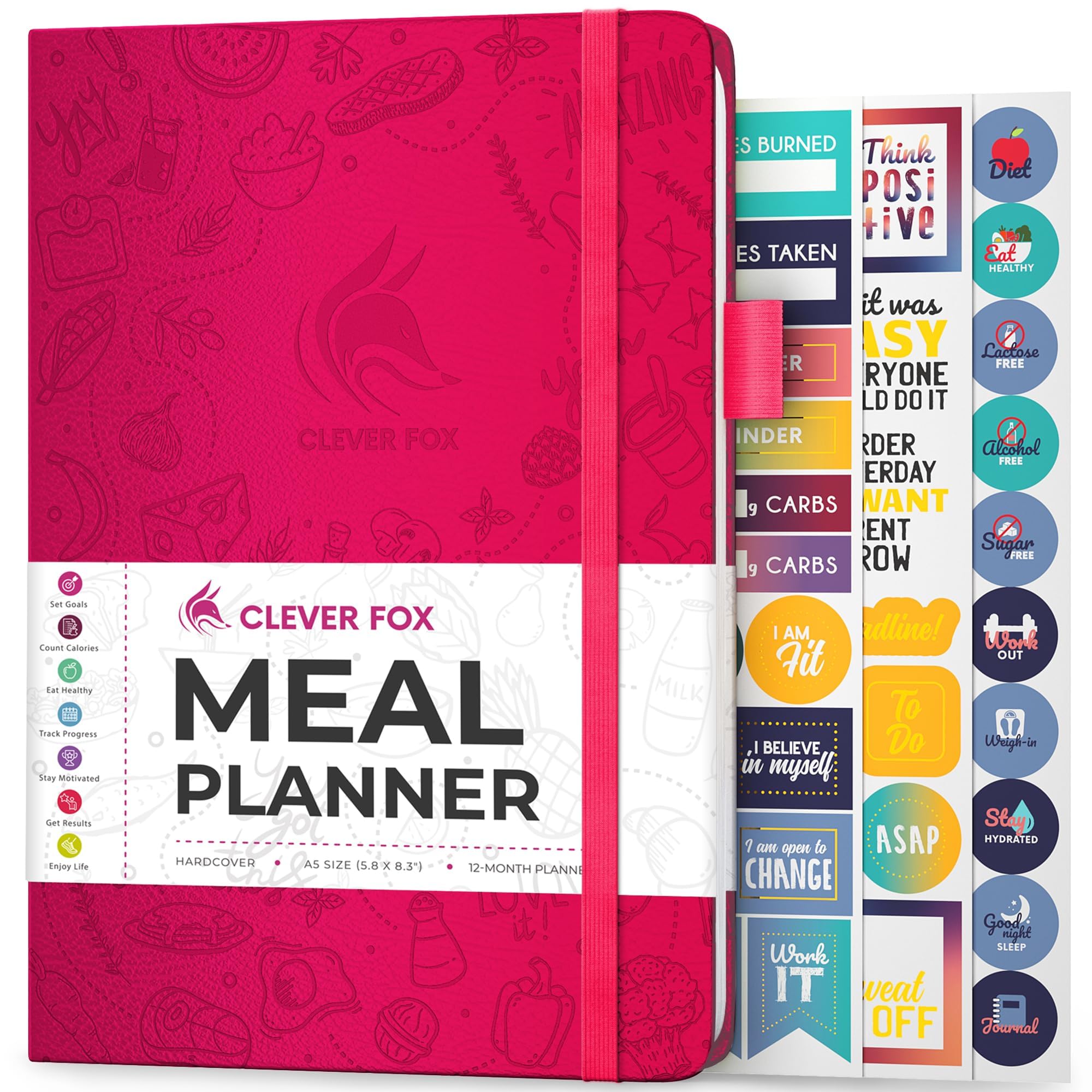 Clever Fox Weekly Meal Planner - Weekly & Daily Meal Prep Journal with Shopping and Grocery Lists for Menu Planning, Healthy Diet & Weight Loss