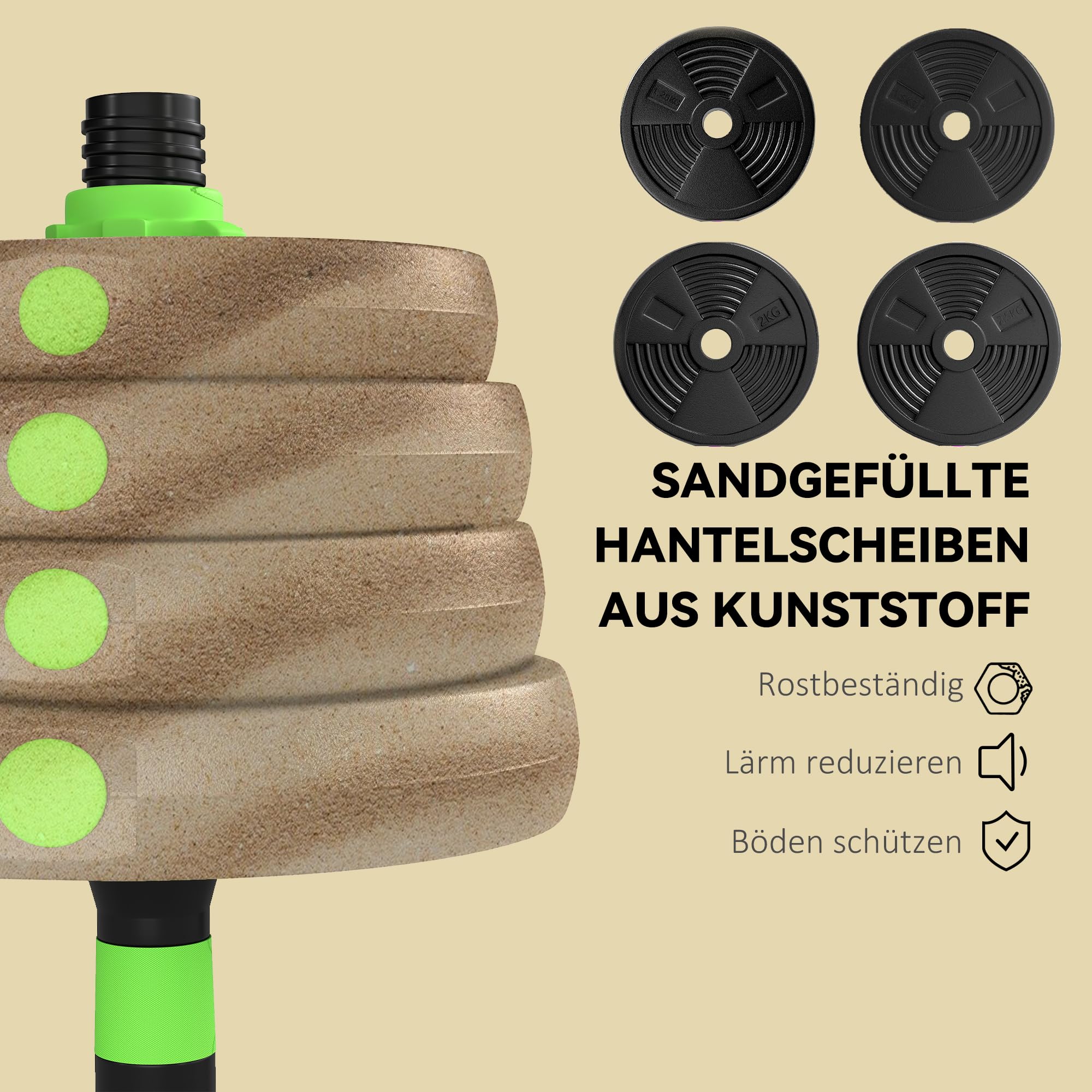 SPORTNOW 3-in-1 Hantelset Verstellbar Kurzhantel Set Verbindungsrohr 30 KG | Hanteln, Langhanteln, Kurzhanteln Set, Krafttraining, Kurzhantelset, Zuhause, Fitnessstudio