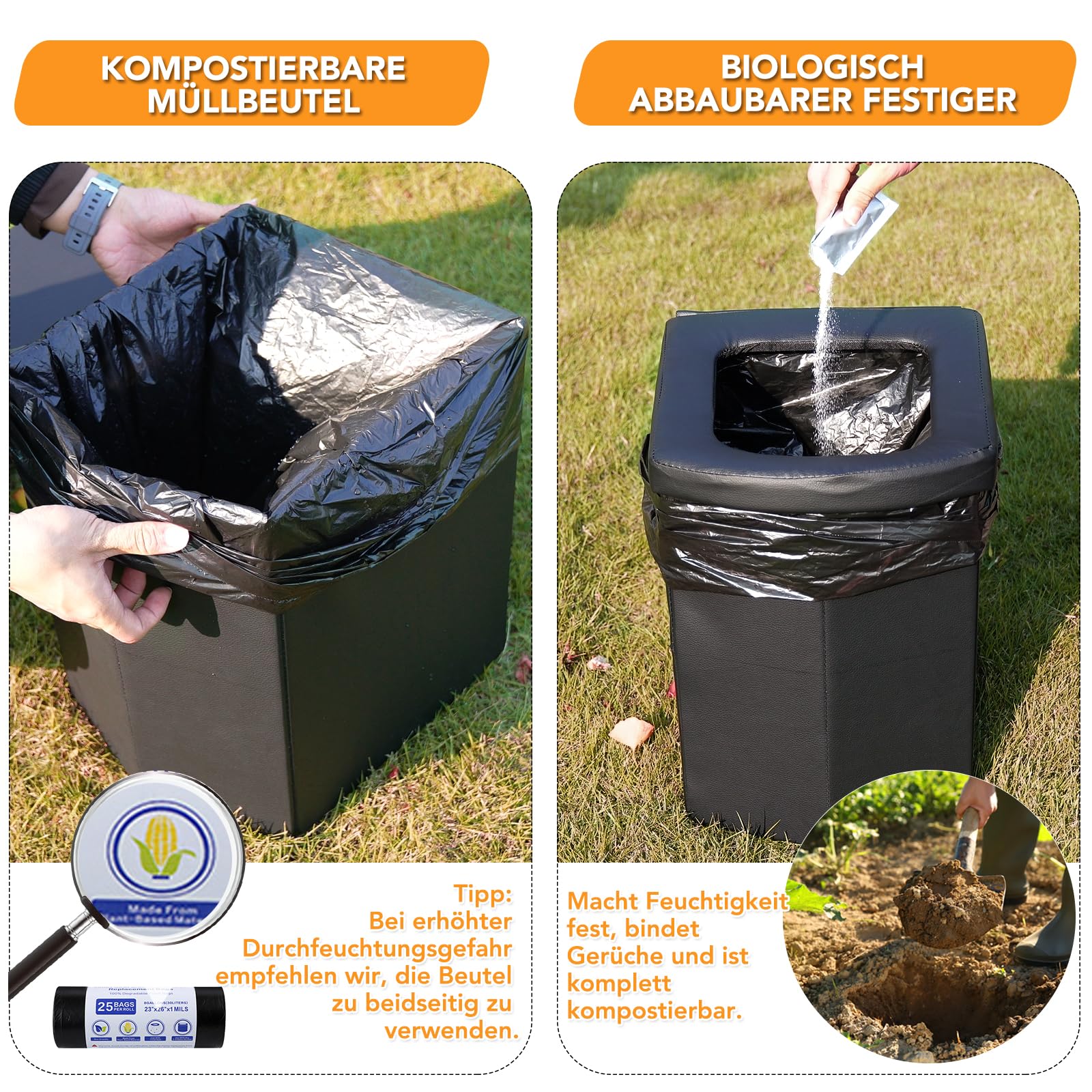 E EASTSTORM Przenośna toaleta kempingowa, dorosła toaleta podróżna o wysokości domowej 41,9 cm z miękkim siedziskiem – składana toaleta na zewnątrz do kempingu, festiwali, wędkarstwa, sytuacji