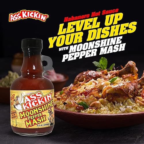 Miniatura 3 de ASS KICKIN' Moonshine - Puré de salsa picante de pimienta jalapeño de 9.5 onzas, prueba si te atreves, regalo gourmet perfecto para el fanático de