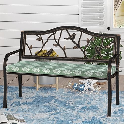 Miniatura 2 de FUNHOME Fundas de cojín de banco para exteriores de 48" x 18" x 3" pulgadas, sin relleno. Fundas de cojín de banco de patio para muebles de