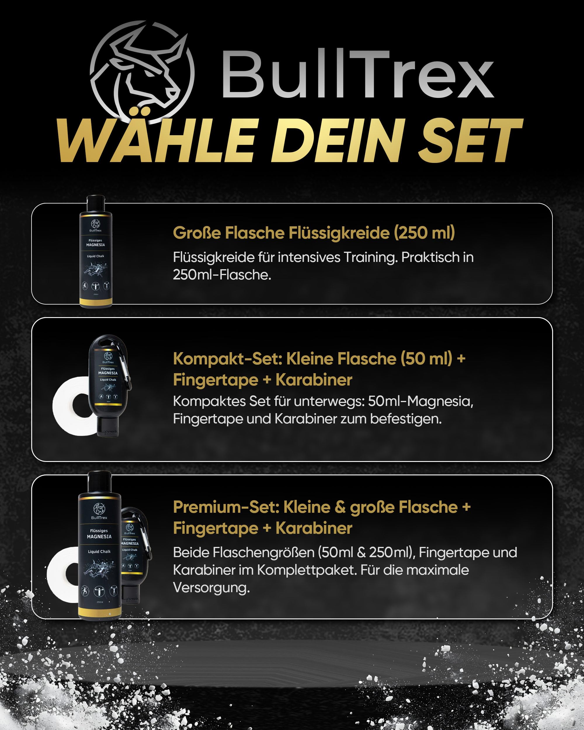 Liquid Chalk 250ml - Extra Starke Flüssigkreide für maximalen Grip beim Bouldern, Klettern, Krafttraining, Calisthenics & Pole Dance, Schnell Trocknend, Staubfrei & Langanhaltend