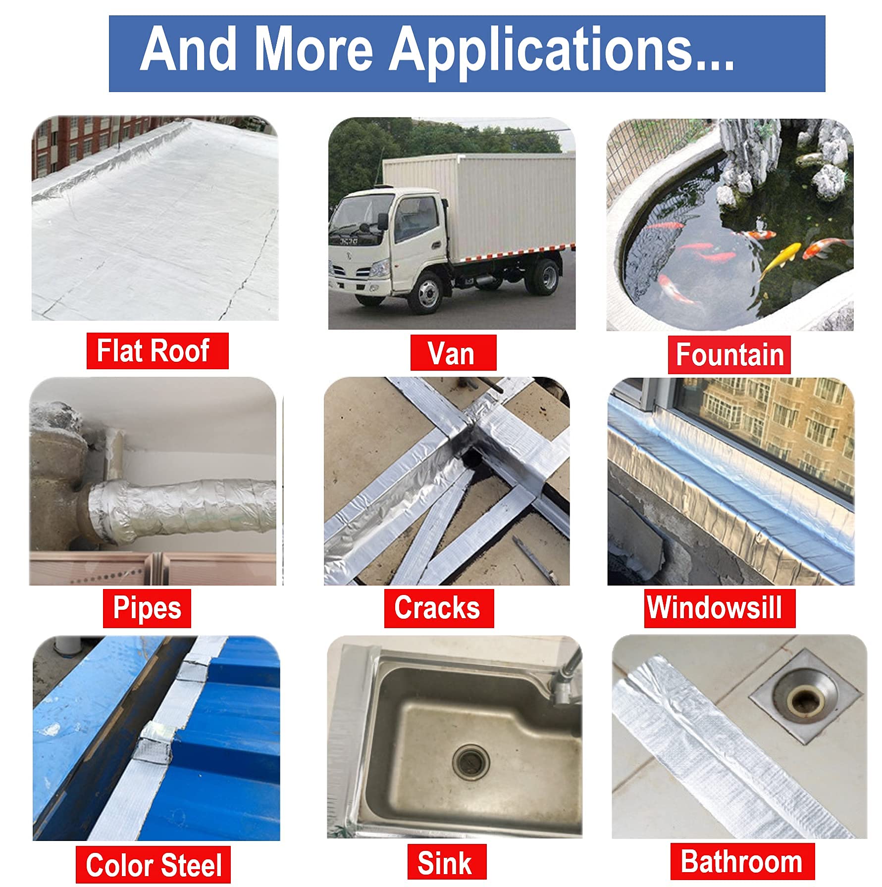 Buy Waterproof Foil Butyl Tape for Roof and Leak Repair, 20cm(W) X 5M(L