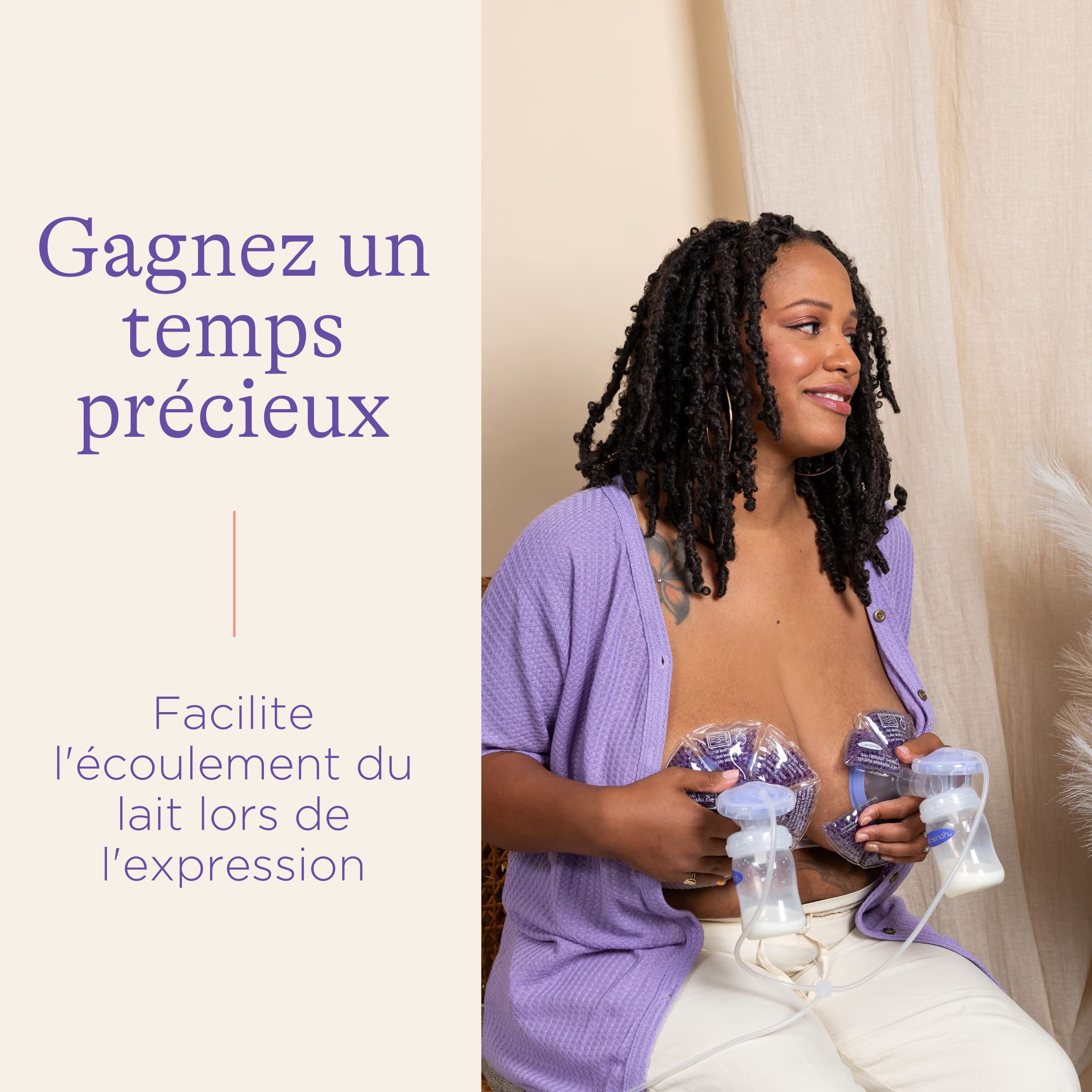 Lansinoh - Compresses 3-en-1 chaud/froid allaitement - Réutilisables - Micro-ondes ou congélateur - Soulage engorgement, mastite & douleurs - Forme anatomique - Thérapie thermique maman