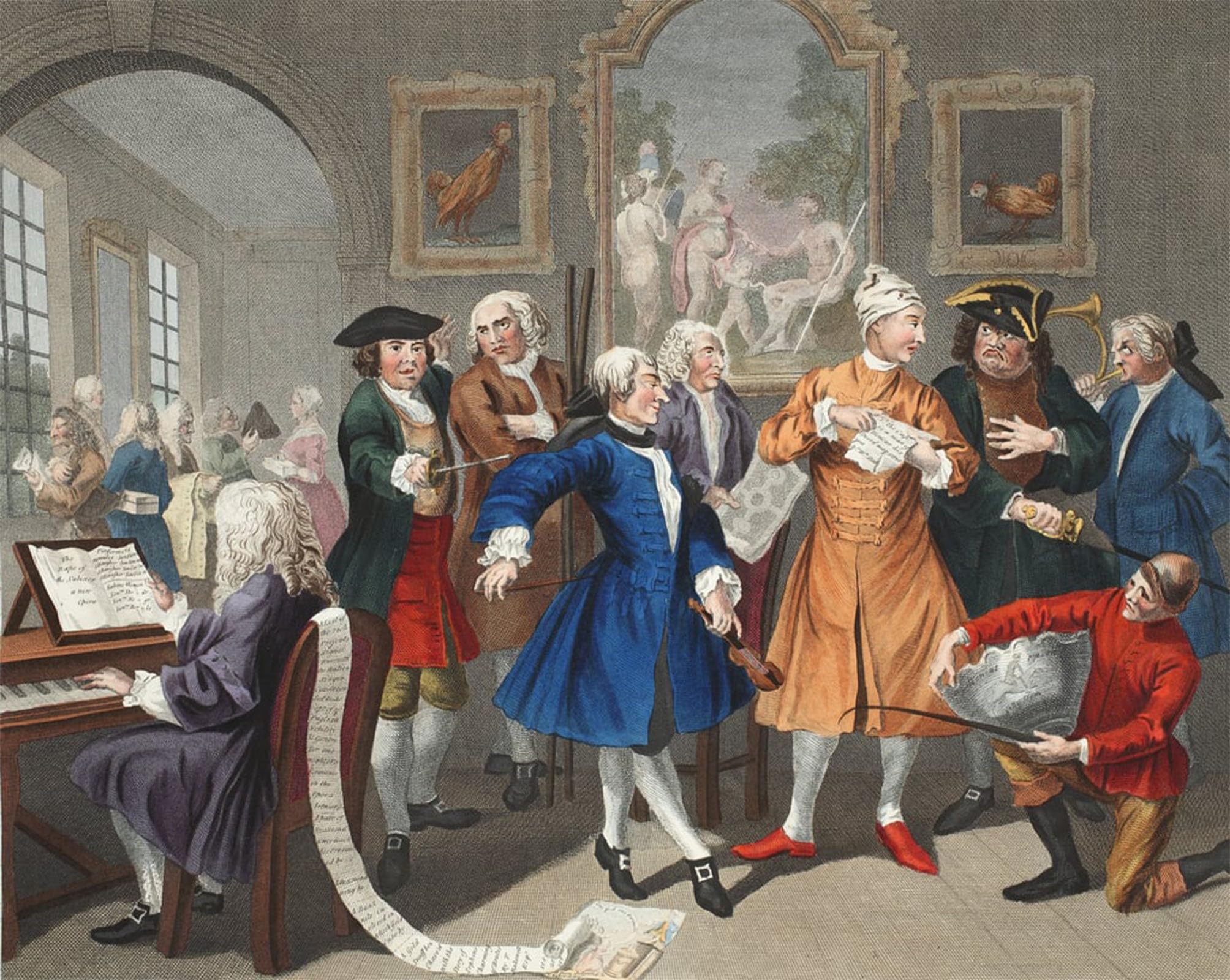 HRJUBWREE Famous Paintings Pictures Artwork Picture the Rake's Levee Plate Ii From a Rake's Progress by William Hogarth Photo Wall Print for Home Decor 60x90cm