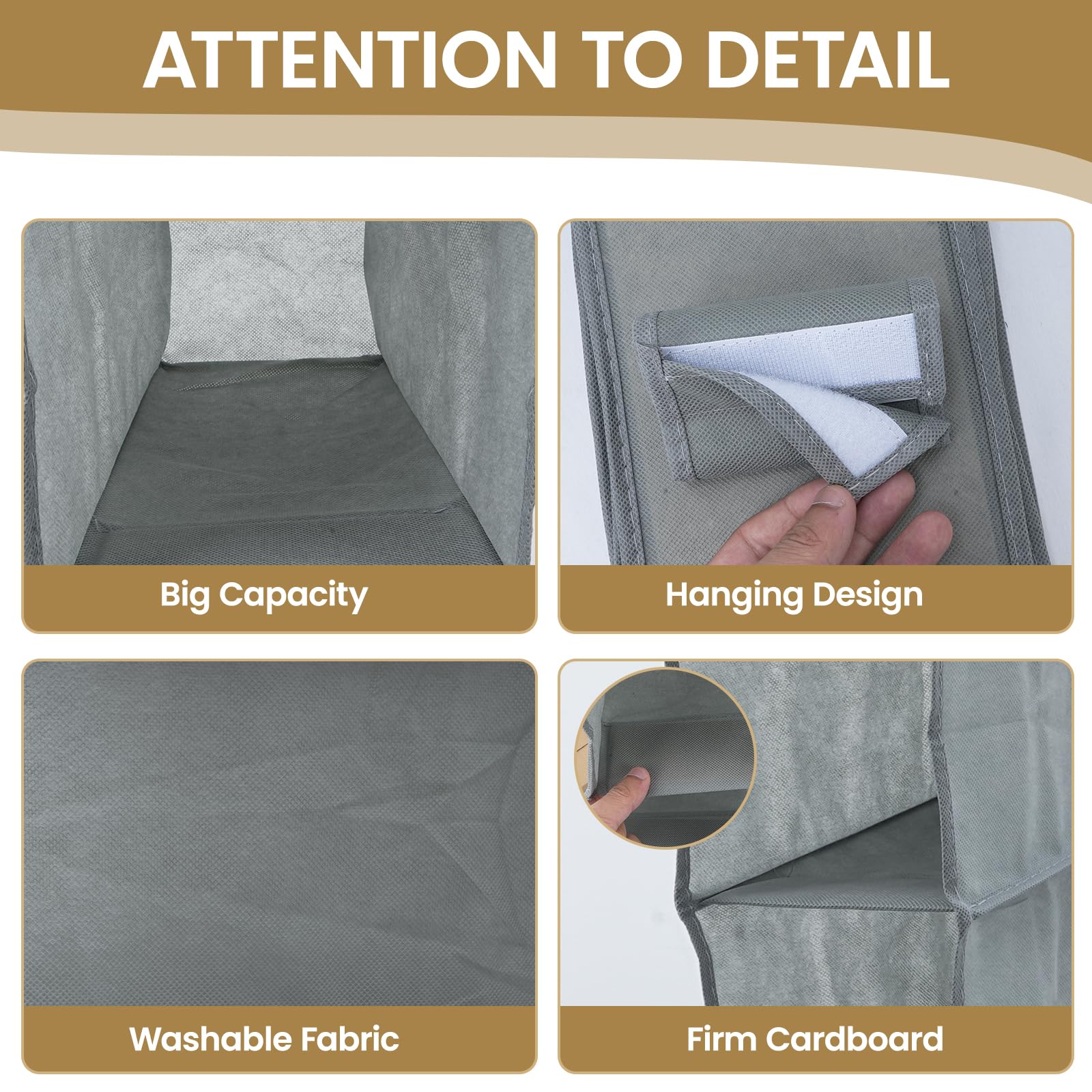 Organizzatore Armadio Pieghevole - 2 Pezzi Con 5 Scomparti, Per Vestiti, Scarpe, Borse E Accessori - Foto 5