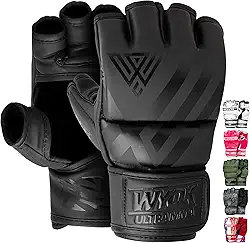 Luvas WYOX MMA para homens e mulheres – Luvas de boxe e luta com design de palma aberta, luvas de treinamento acolchoadas para kickboxing, muay thai, treinos para jovens e saco de pancadas