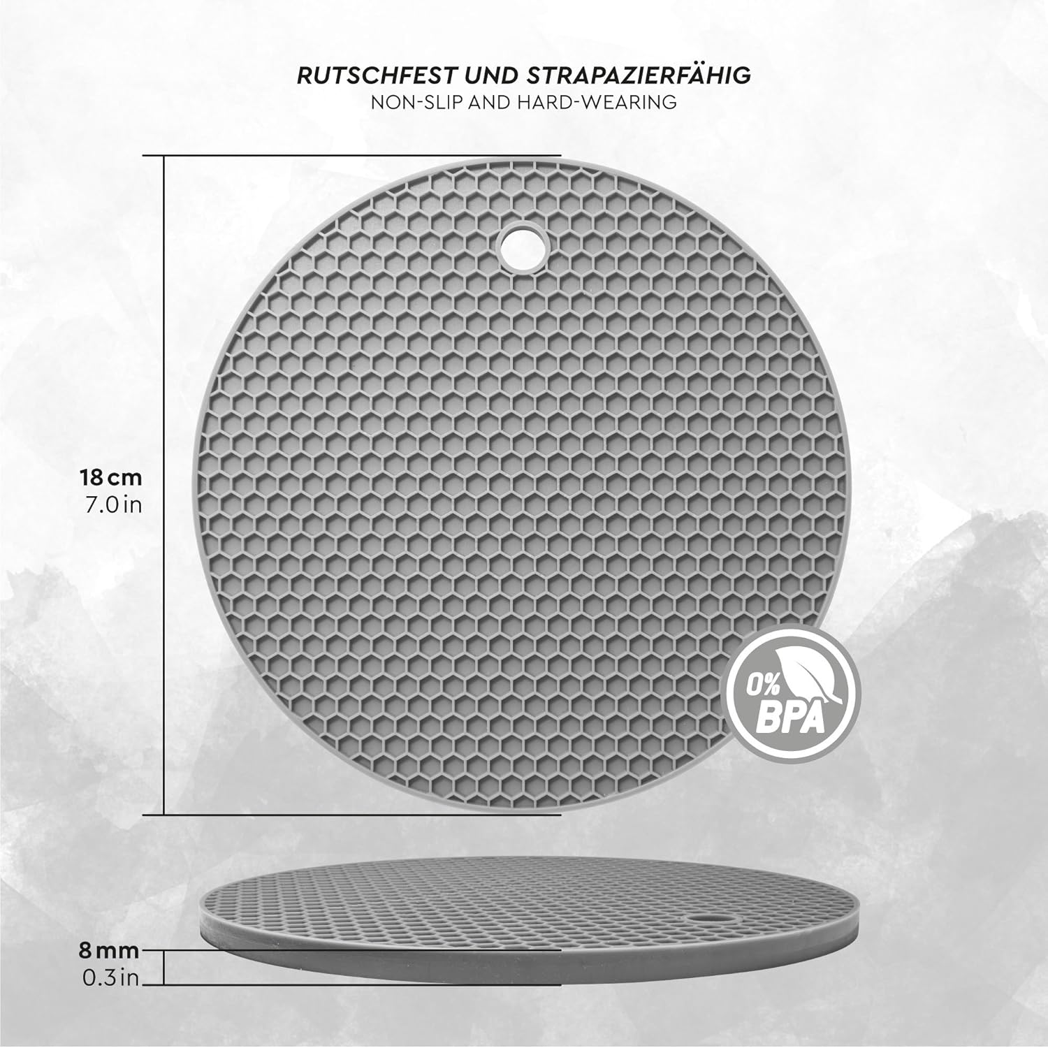 Up To 50% OFF Oishii Silicone Pot Holder Set of 4 Pcs Trivet Mat - Heat Resistant, Dishwasher Safe (Gray)