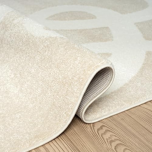 Miniatura 5 de Abani Deco Collection - Alfombra de área, diseño moderno de cinta abstracta beige, 2 x 3 pies, para sala de estar, dormitorio y oficina