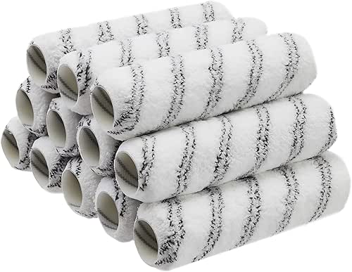 Amazon Basics Microfiber Paint Roller Covers, for Smooth Finish, 9"