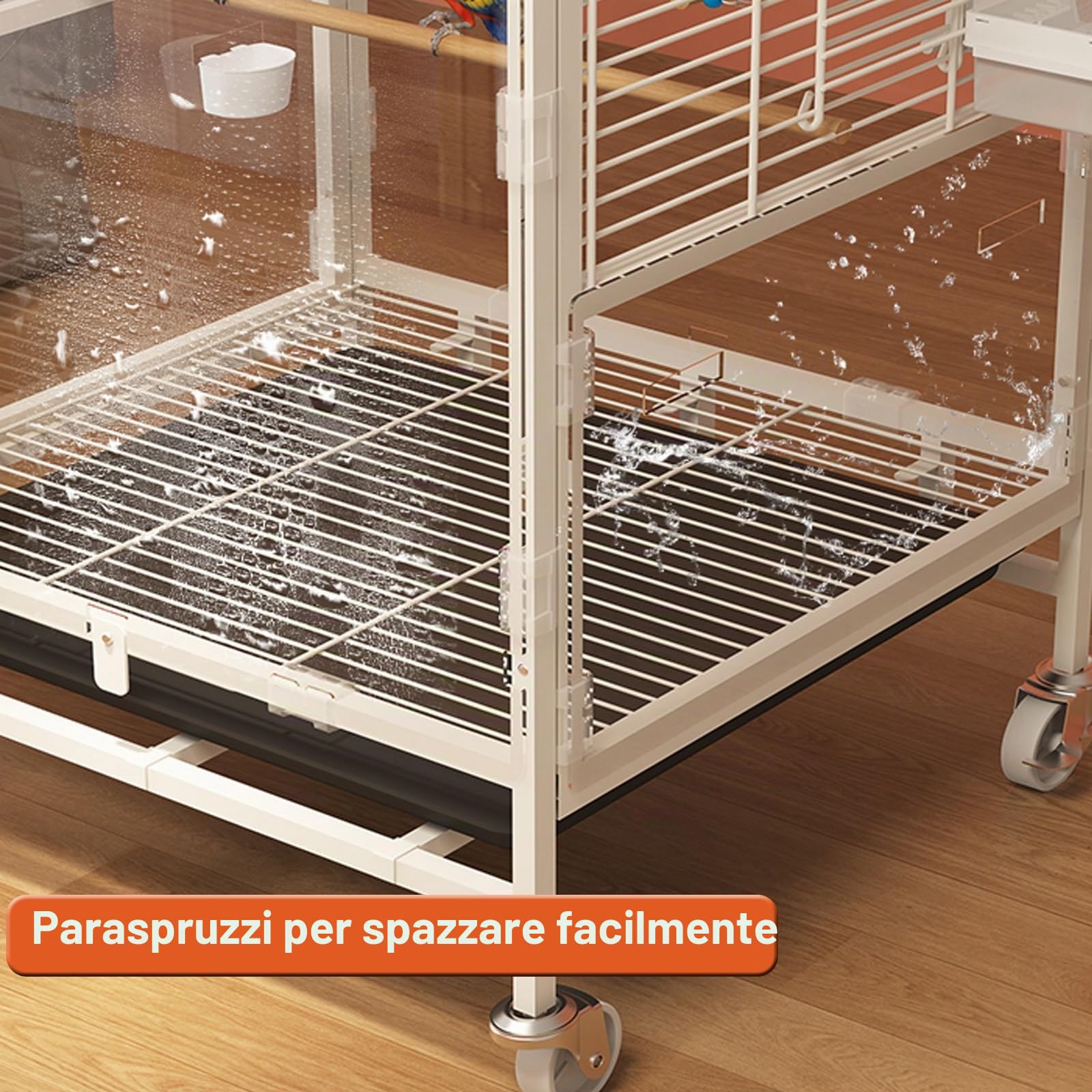 Gabbia per Uccelli Grande in Acciaio battuto da 30,3 Pollici per calopsitte, quaccheri Grigi africani, amazzoni, parrocchetti del Sole, conuri dalle guance Verdi, piccioni, Gabbia