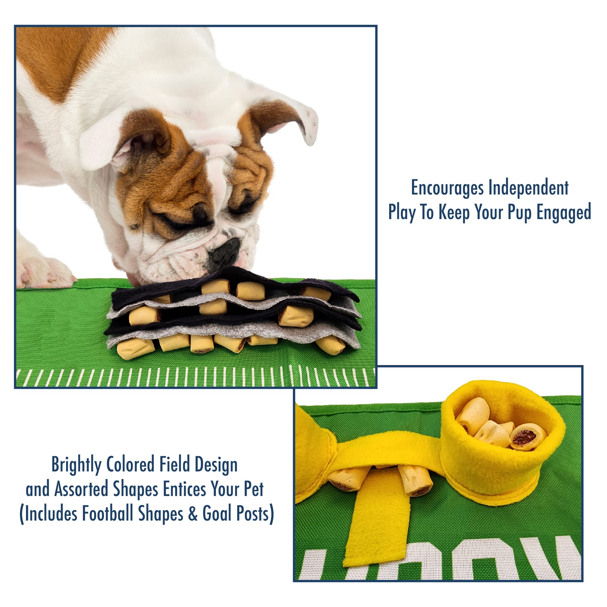 Pets First NFL Green Bay Packers mata dla psa – interaktywny powolny karmnik dla zwierząt domowych, wzór boiska piłkarskiego, zabawka dla psów i kotów, mata do ćwiczeń dla inteligentniejszego