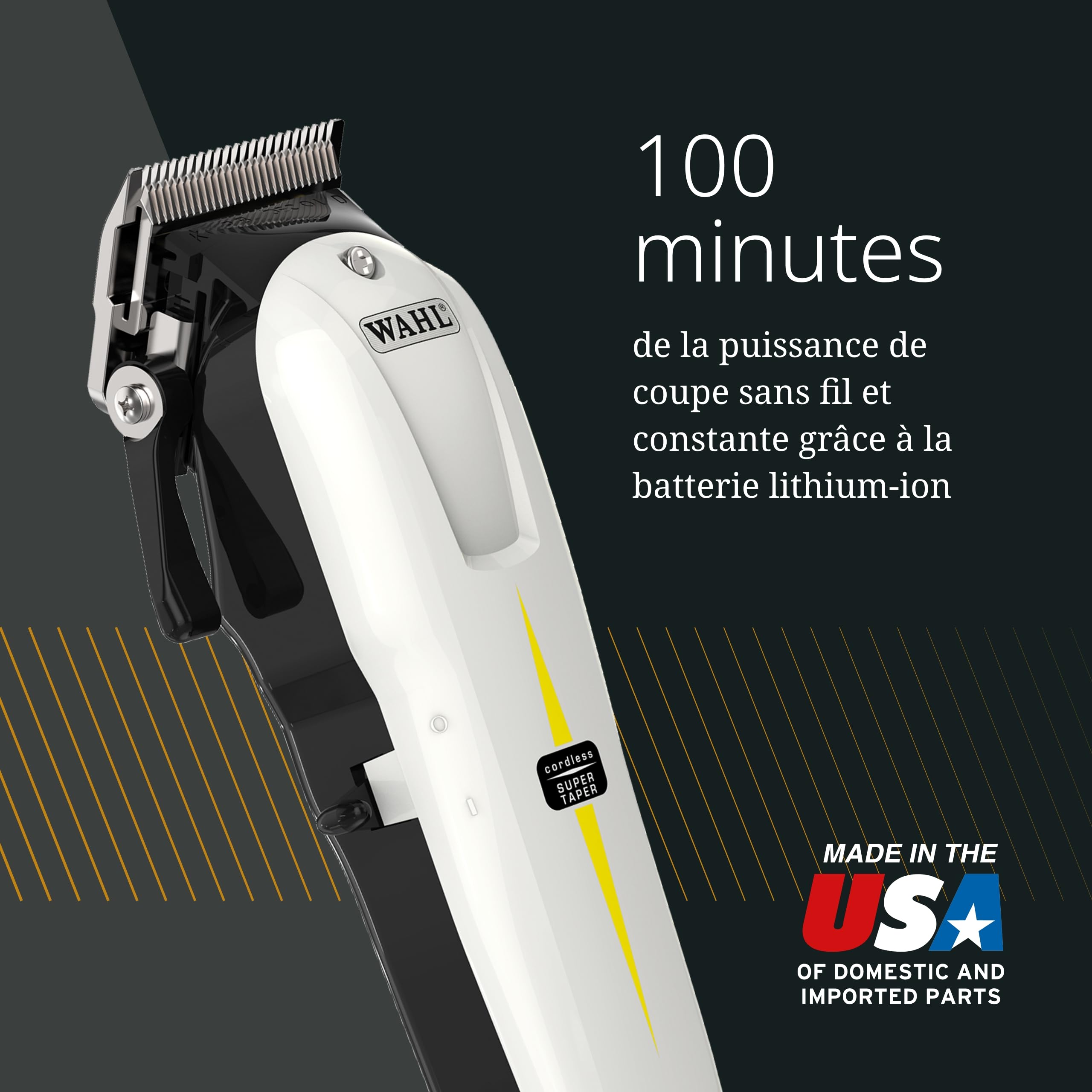 Wahl Cordless Super Taper, Tondeuse Professionnelle, Noir et Blanc